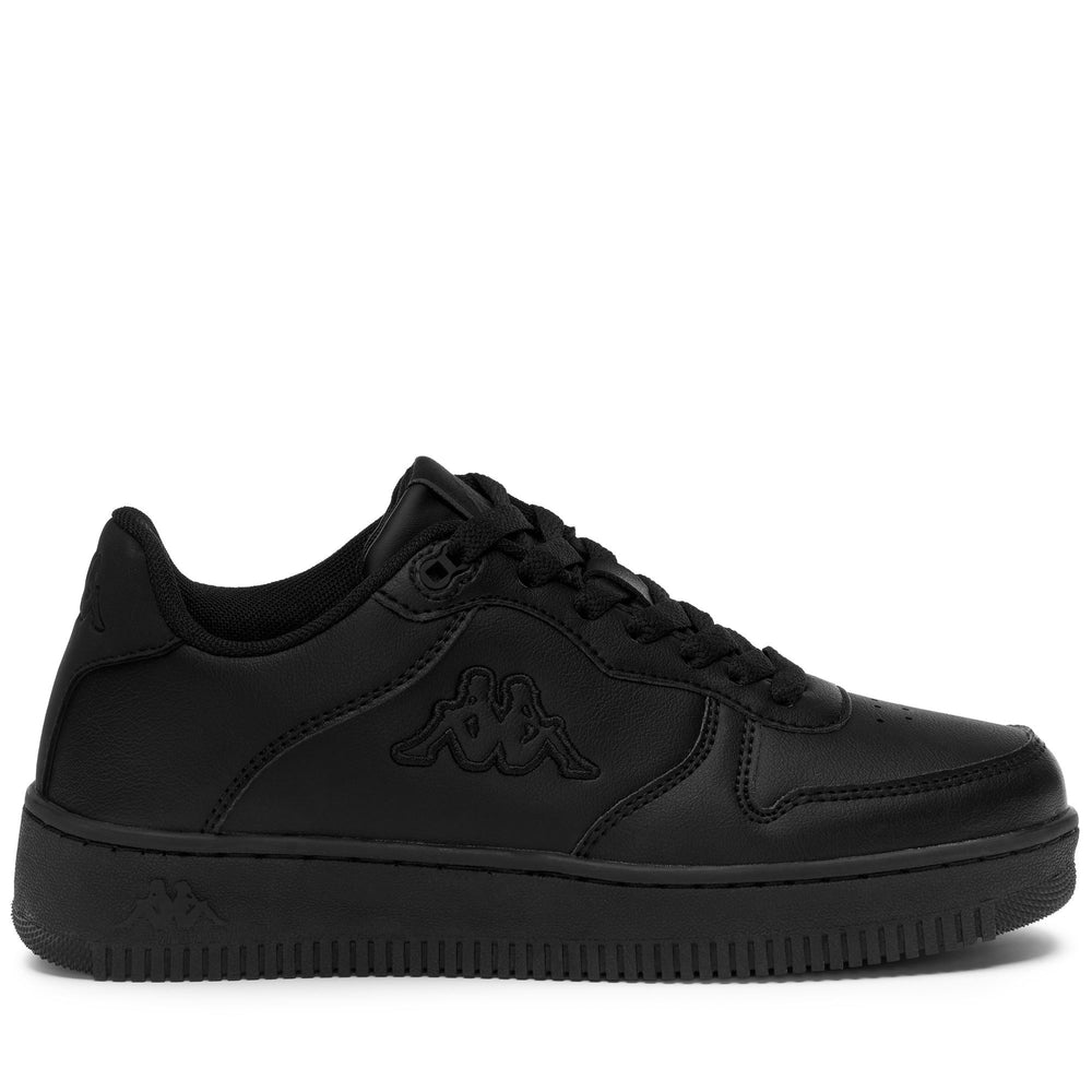 Zapatillas deportivas negras unisex de corte bajo para caminar con parte superior sintética. 02