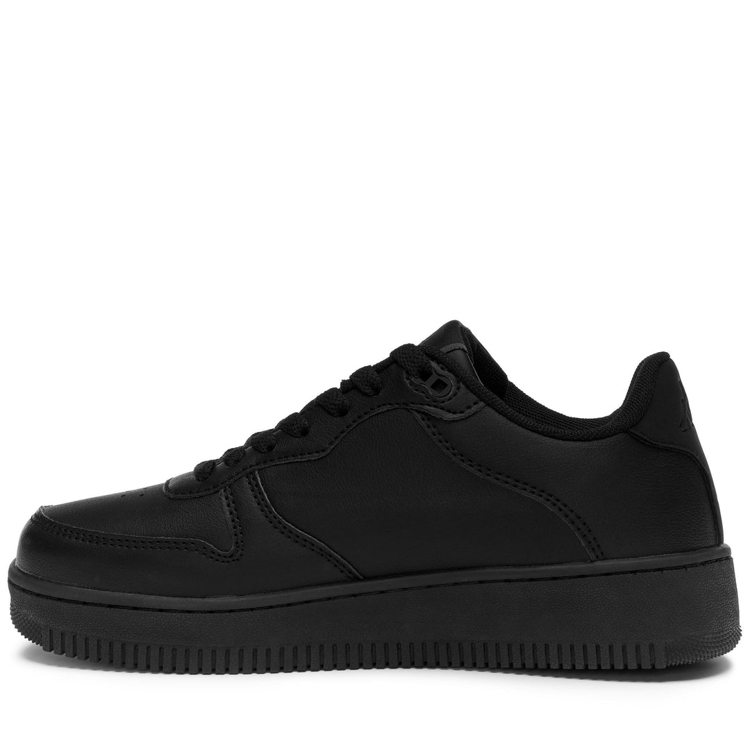 Black Unisex Low Cut Walking Sneakers with Synthetic Upper main