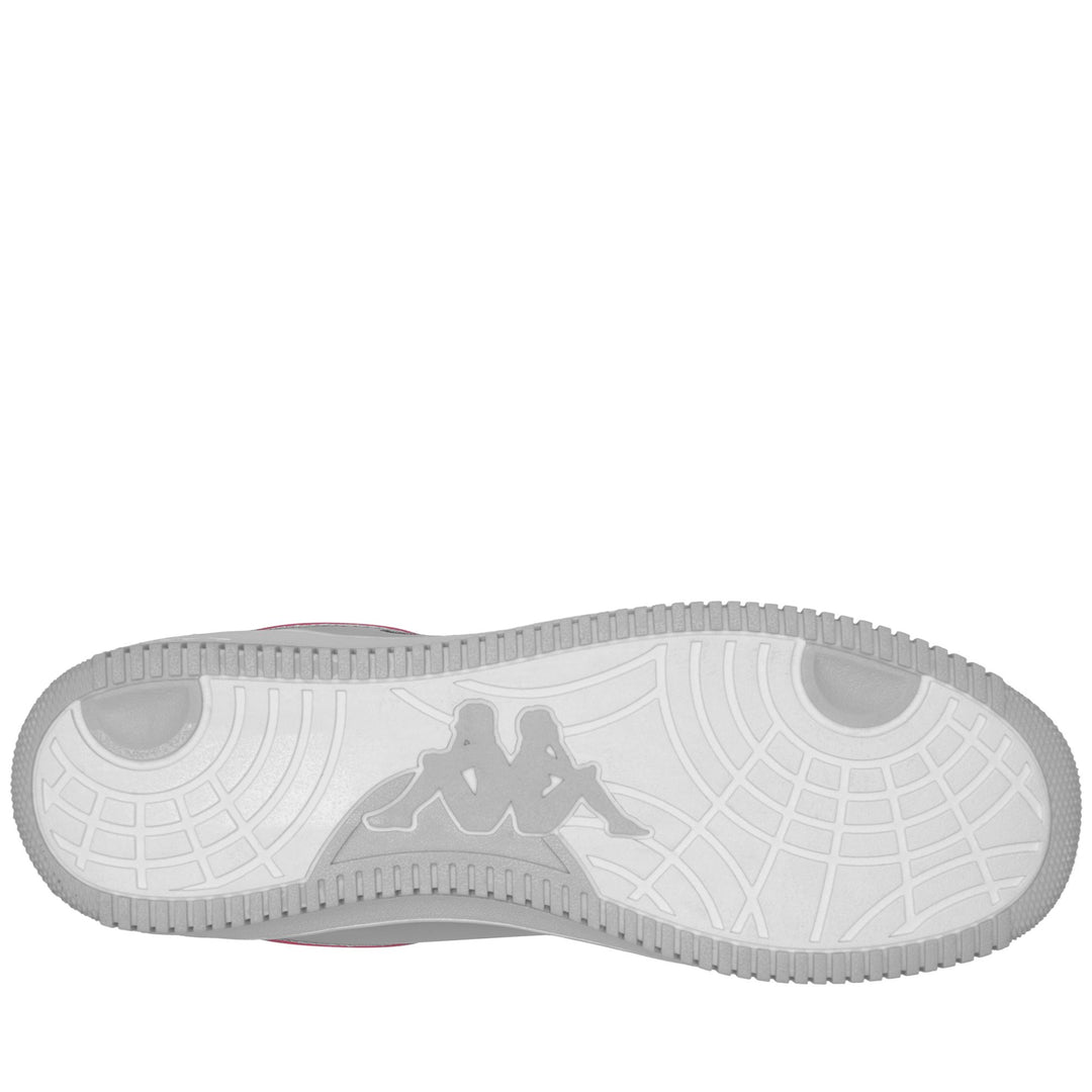 Grey and Fuchsia Unisex Low Cut Sneakers with Synthetic Upper main
