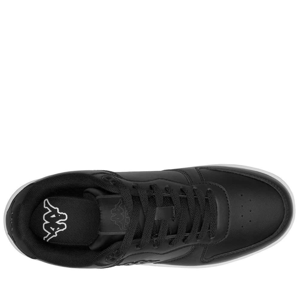 Zapatillas negras unisex de corte bajo con parte superior sintética. 02