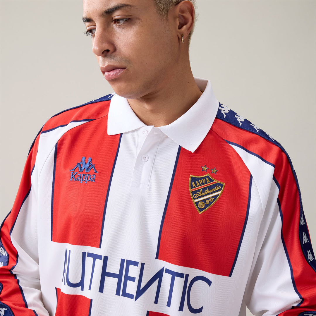 222 BANDA ONSER - Active Jerseys - Polo - Homme - White Natural-Red Md Coral main