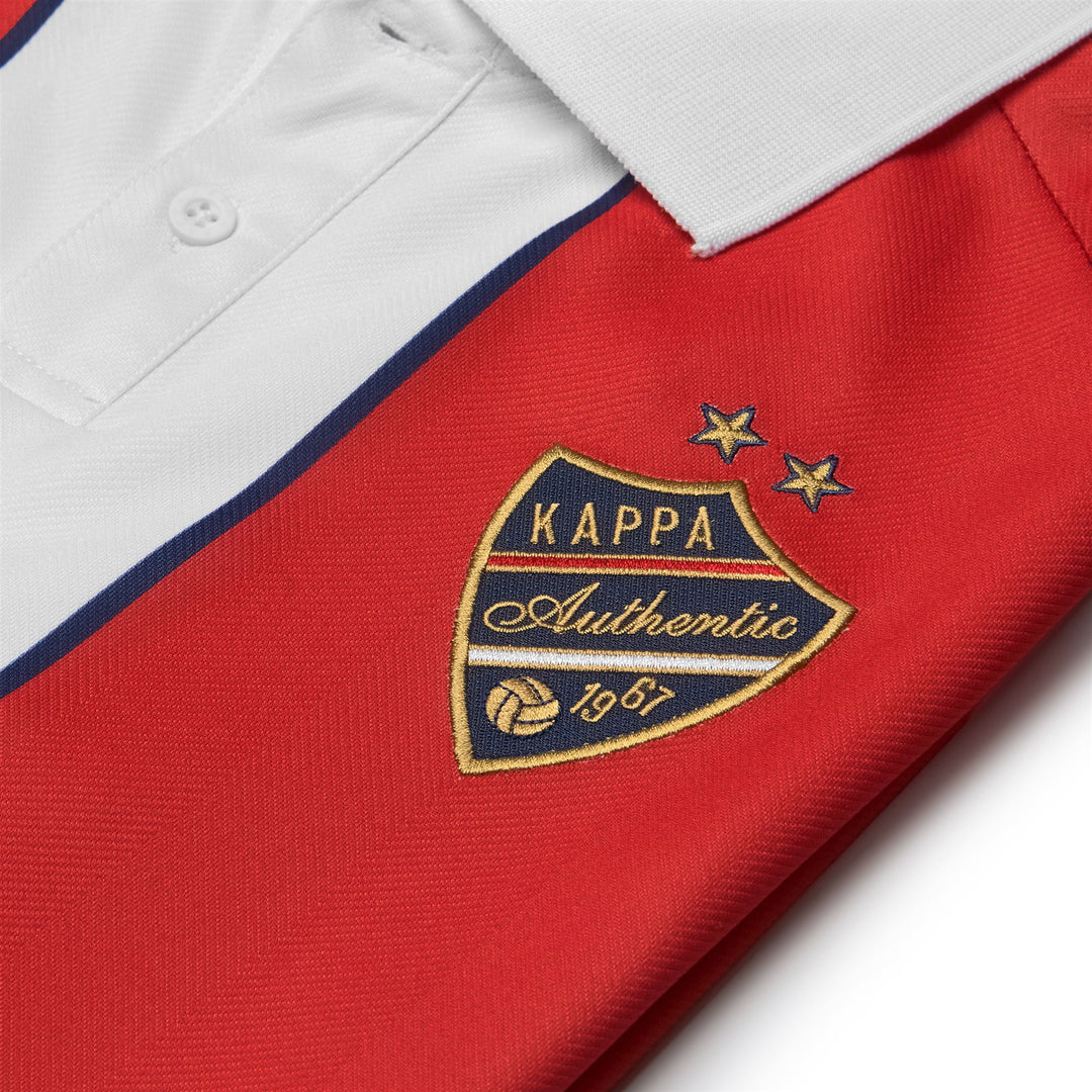 222 BANDA ONSER - Active Jerseys - Polo - Homme - White Natural-Red Md Coral main