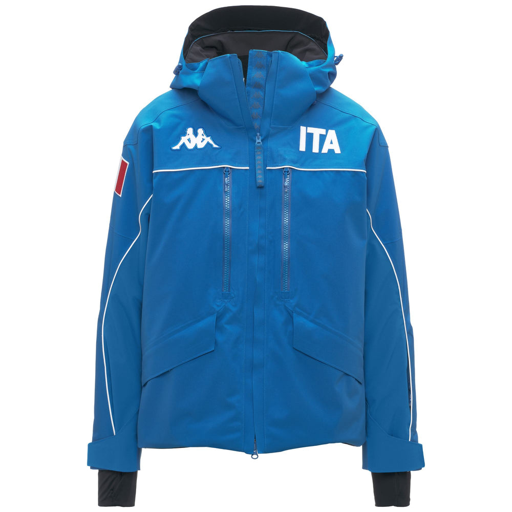 Men's Regular Fit Blue Padded Ski Jacket with Water Protection 02