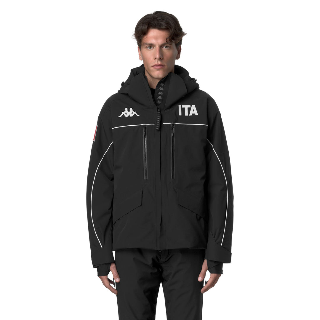 Men's Black Regular Fit Padded Ski Jacket with Waterproof Protection 01