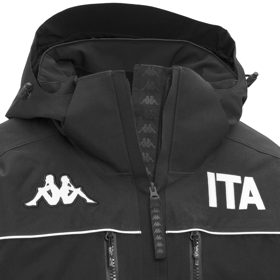 Veste de ski rembourrée noire pour homme, coupe classique, avec protection imperméable main