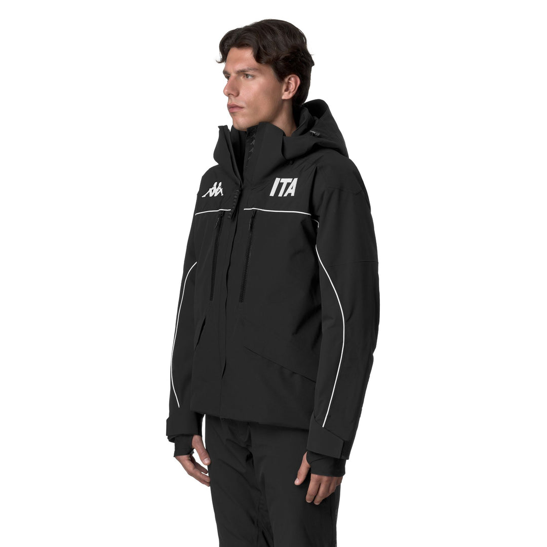 Men's Black Regular Fit Padded Ski Jacket with Waterproof Protection main