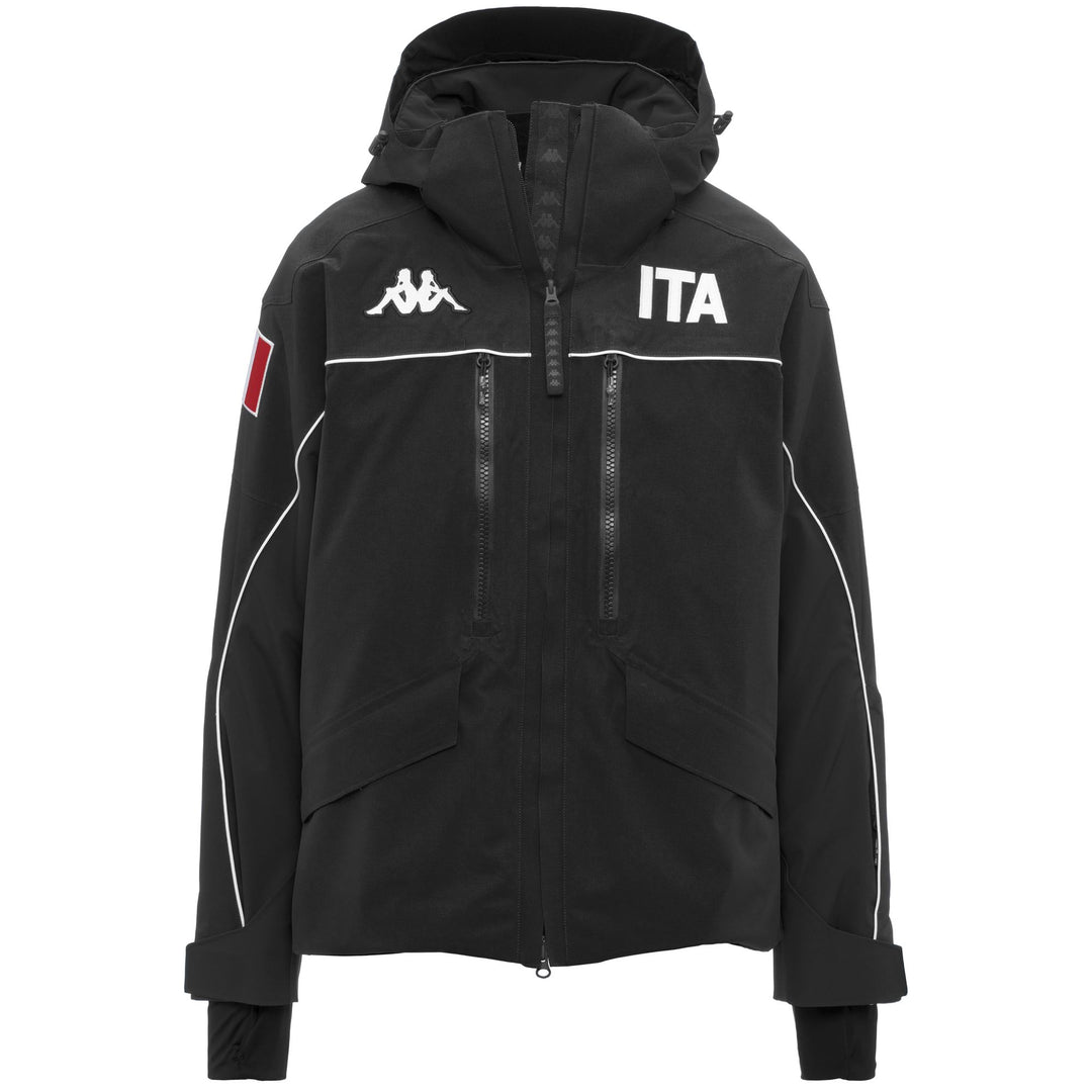 Veste de ski rembourrée noire pour homme, coupe classique, avec protection imperméable main