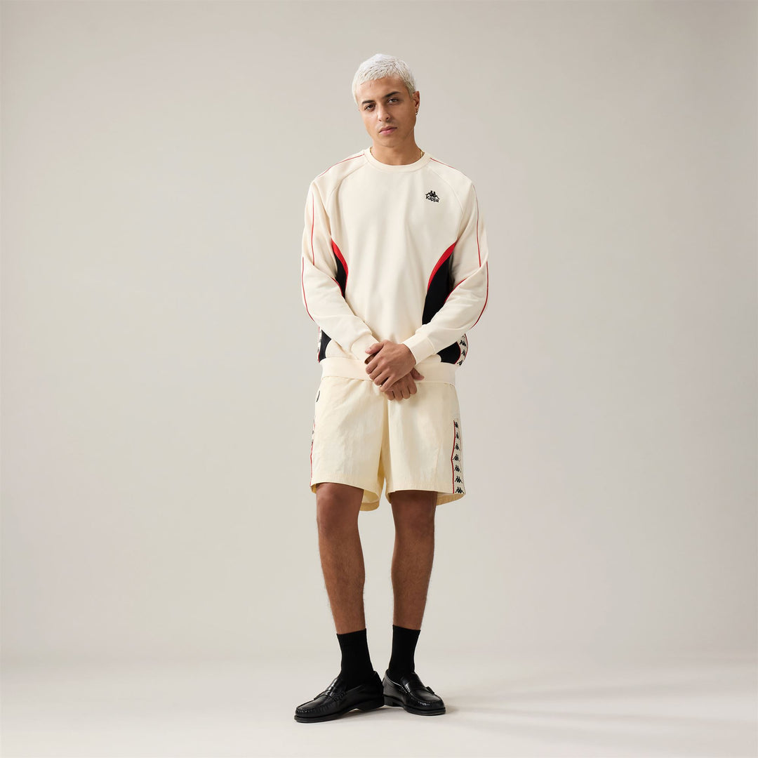 Beige Men's Comfort Fit Sportswear Jumper with Mesh Inserts main