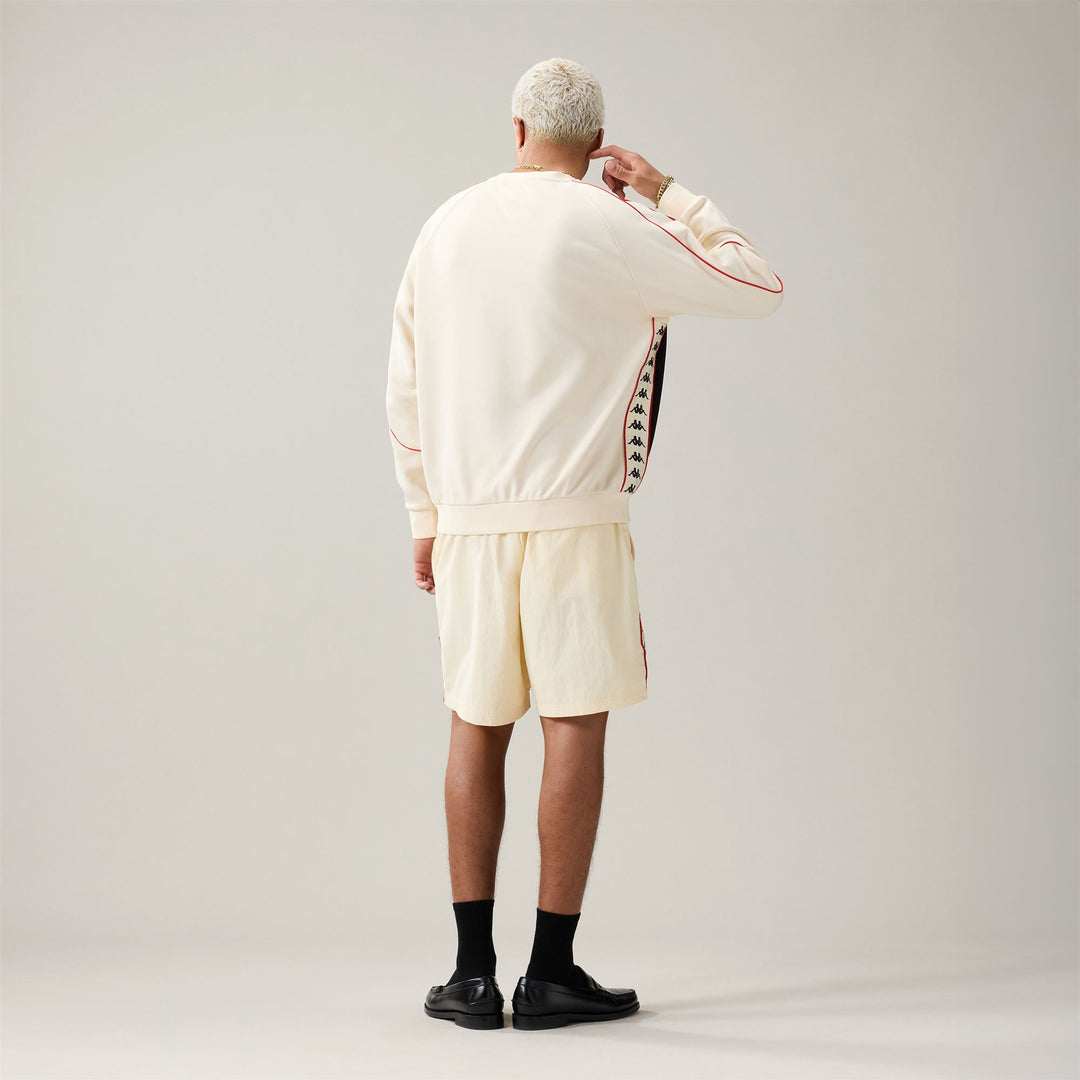 Beige Men's Comfort Fit Sportswear Jumper with Mesh Inserts main