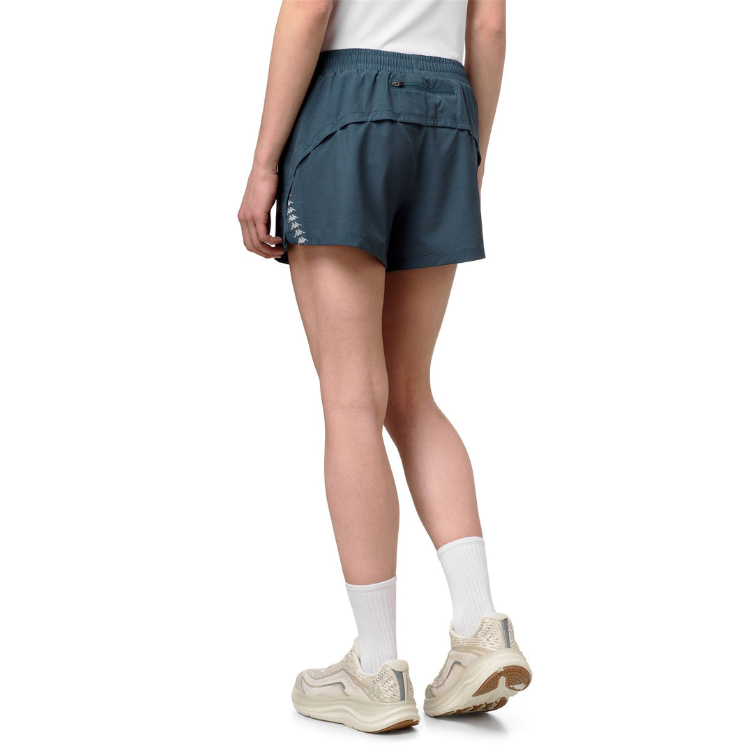 Pantalones cortos deportivos azules de corte regular para mujer en tejido ripstop main
