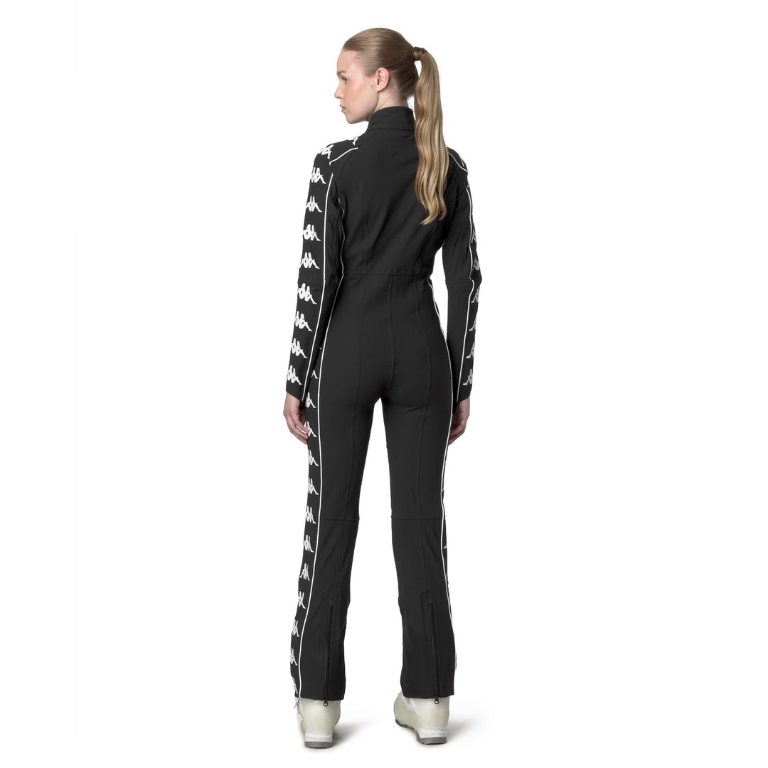 Survêtement de ski noir pour femme, coupe ajustée et tissu extensible main