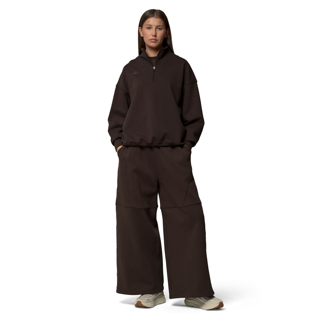 Brown Women's Oversized Half-Zip Fleece Jumper main