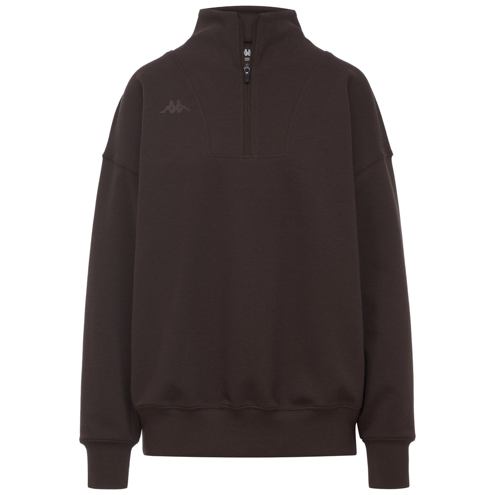 Brown Women's Oversized Half-Zip Fleece Jumper 02