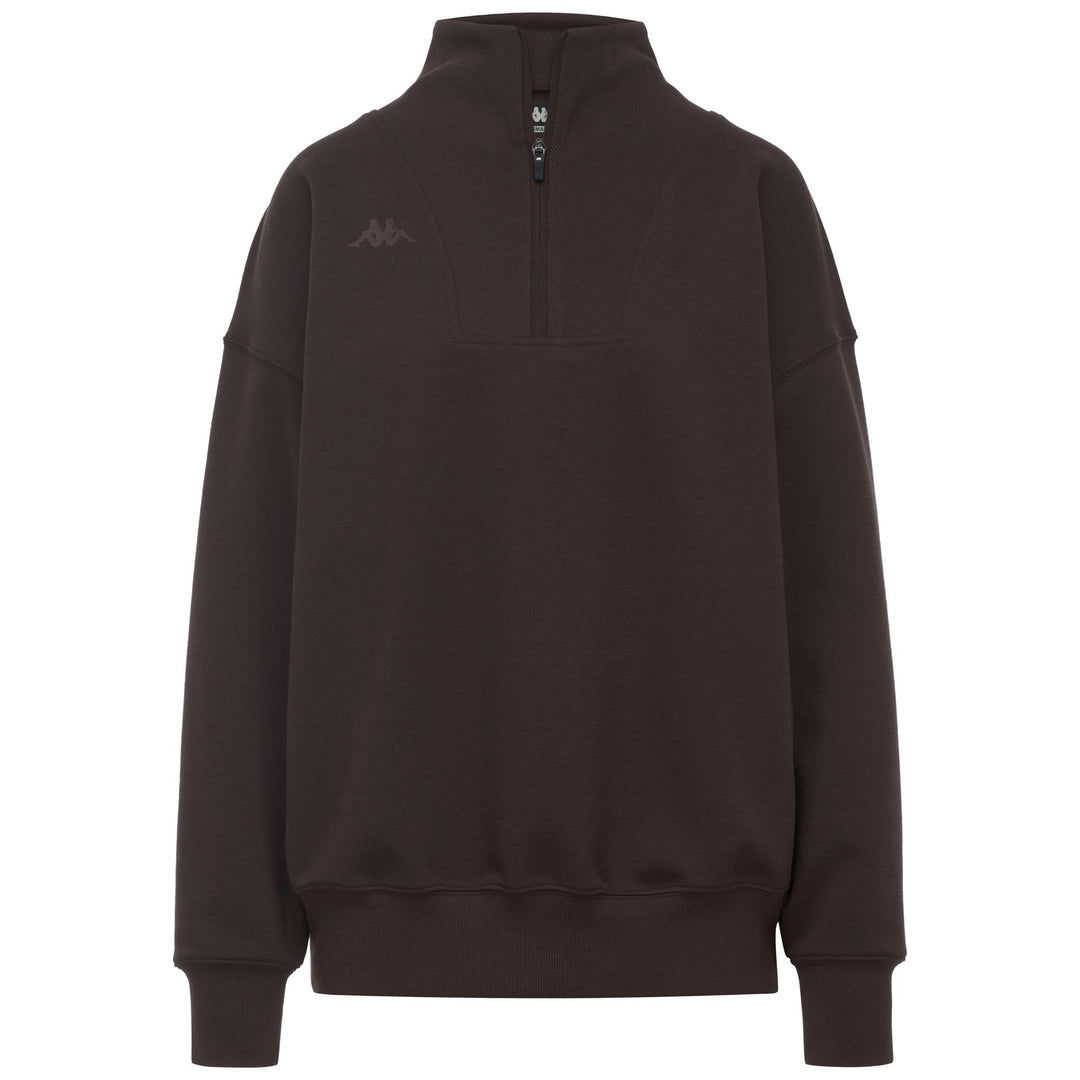 Brown Women's Oversized Half-Zip Fleece Jumper main