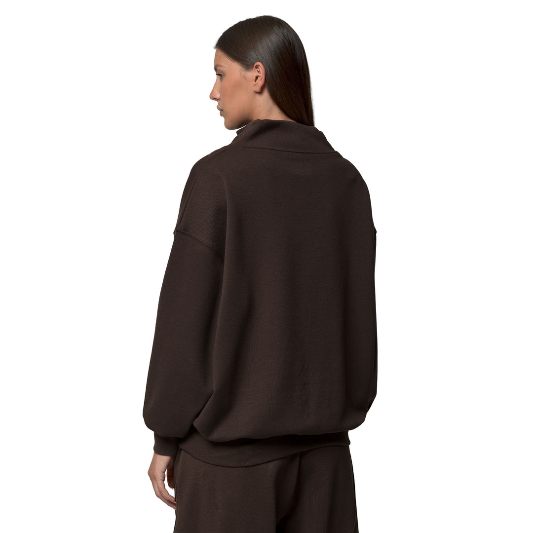 Brown Women's Oversized Half-Zip Fleece Jumper main