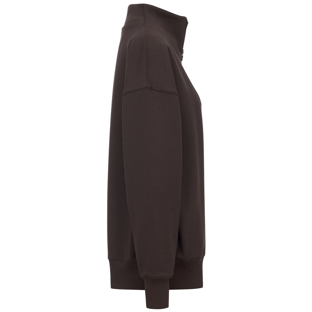 Brown Women's Oversized Half-Zip Fleece Jumper main