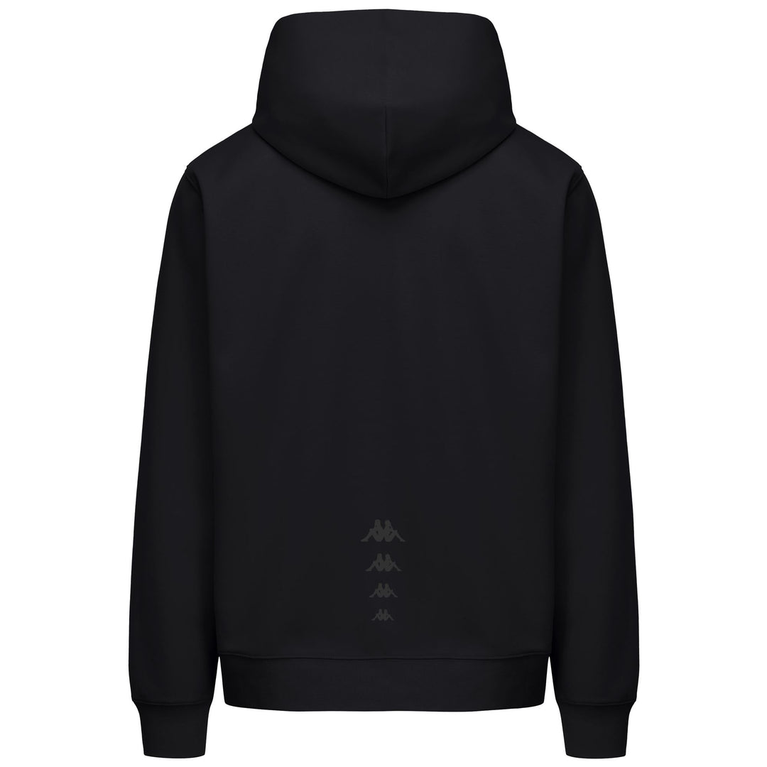 Sudadera con capucha negra de corte regular para hombre en suave felpa de algodón. main