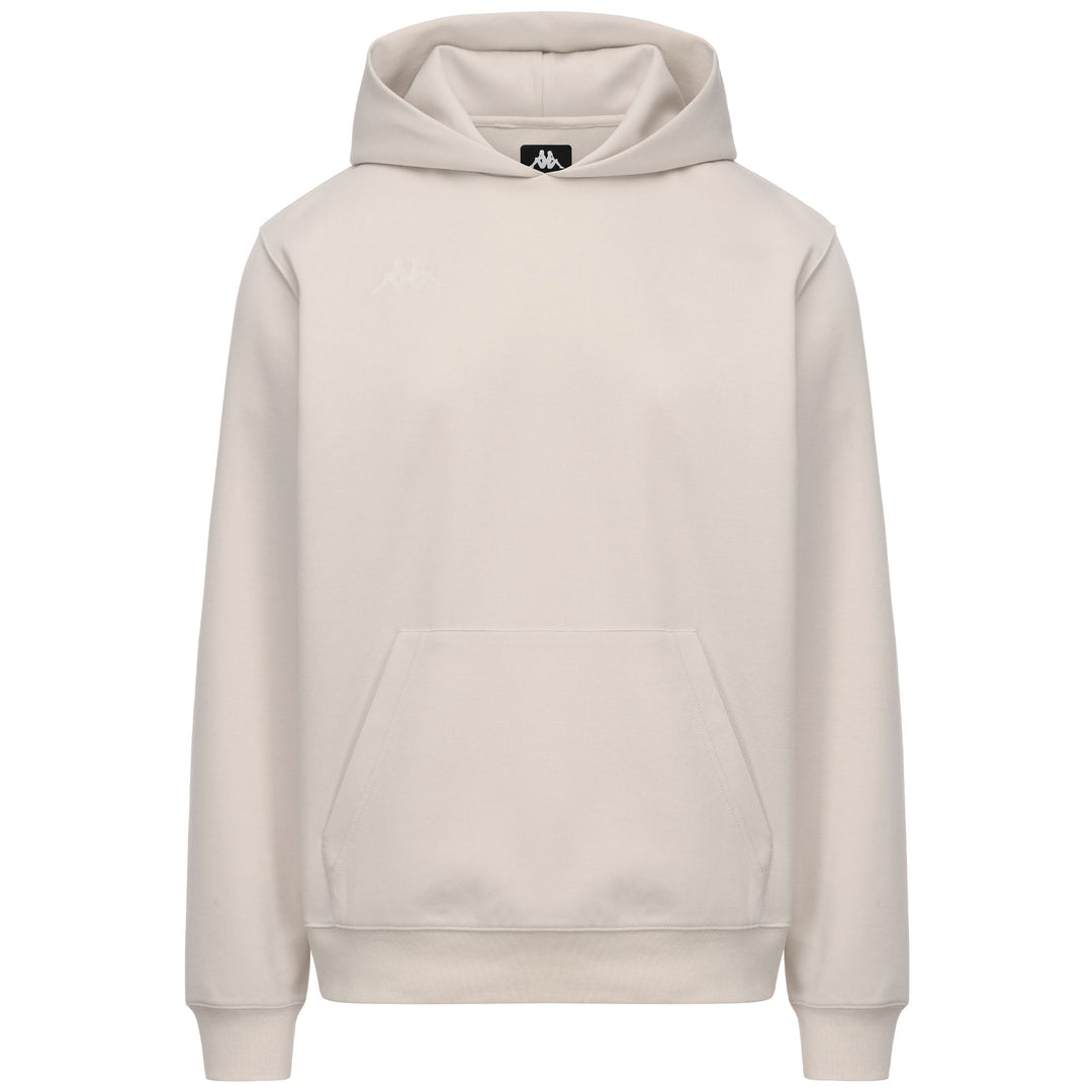 Sudadera con capucha de felpa beige para hombre, corte regular, estilo casual. main