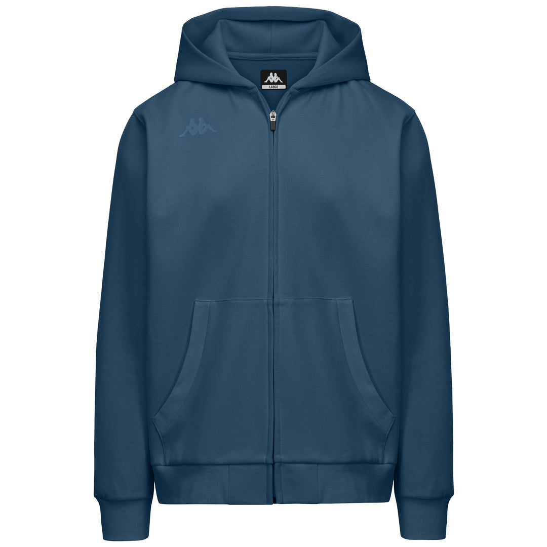 Blue Men's Regular Fit Hoodie with Full Zip in Interlock Fabric 01