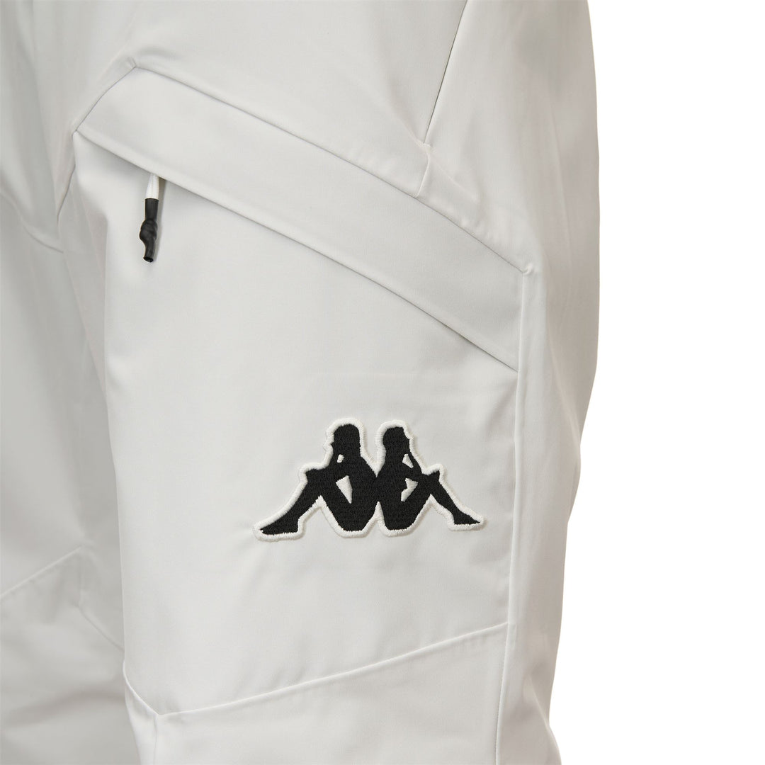 White Unisex Padded Ski Trousers with Waterproof Protection main