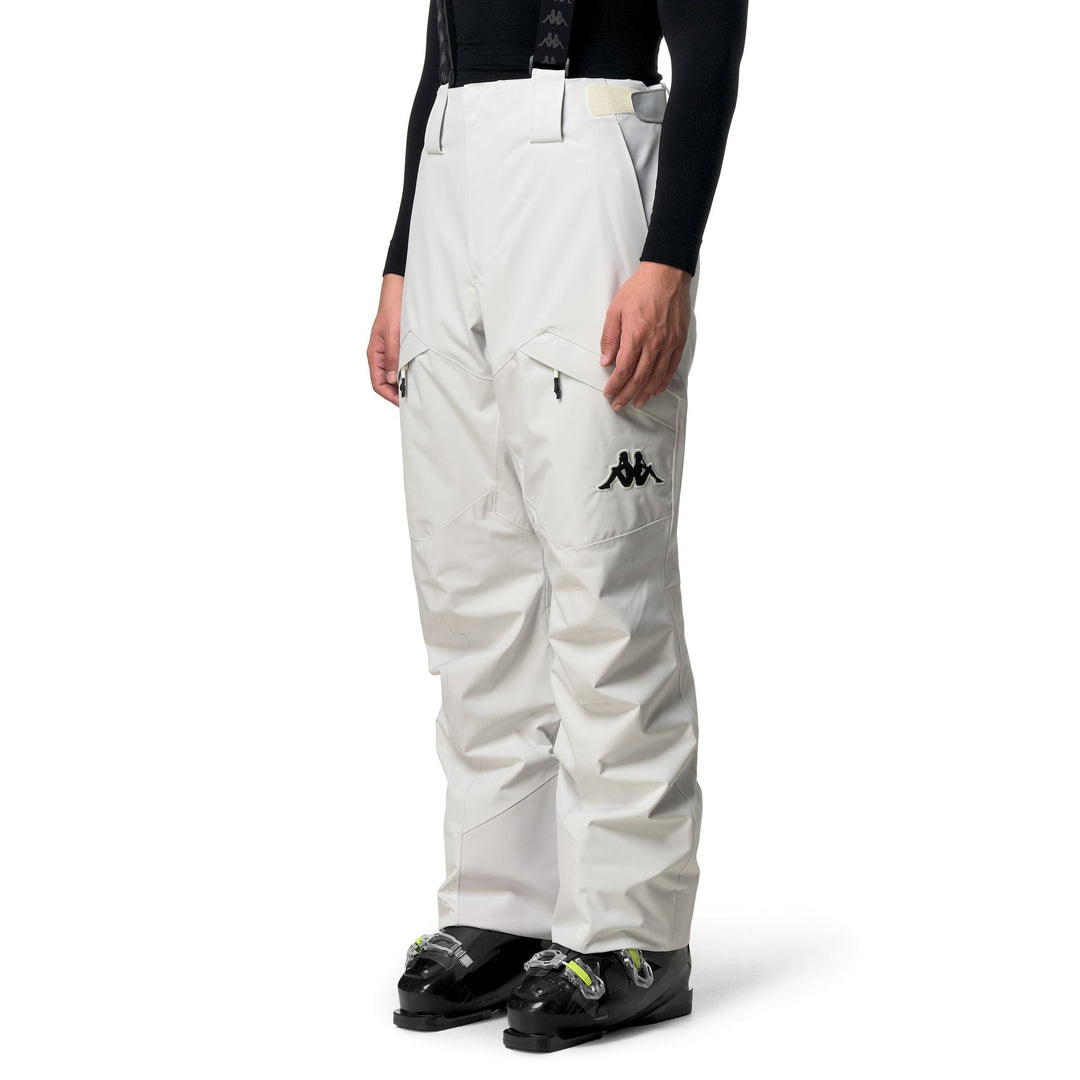 White Unisex Padded Ski Trousers with Waterproof Protection main