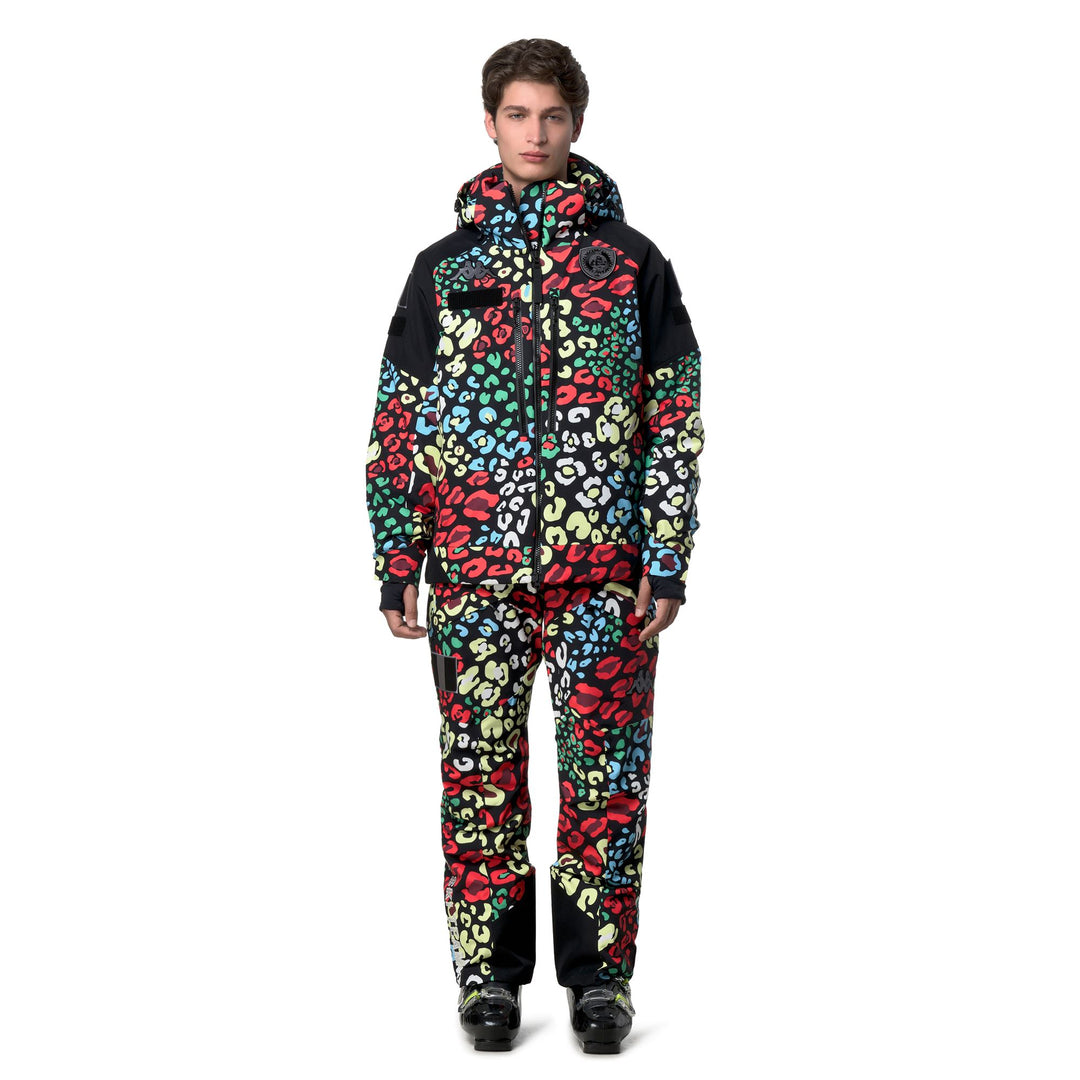 Black and Orange Unisex Waterproof Sport Trousers with Padding 01