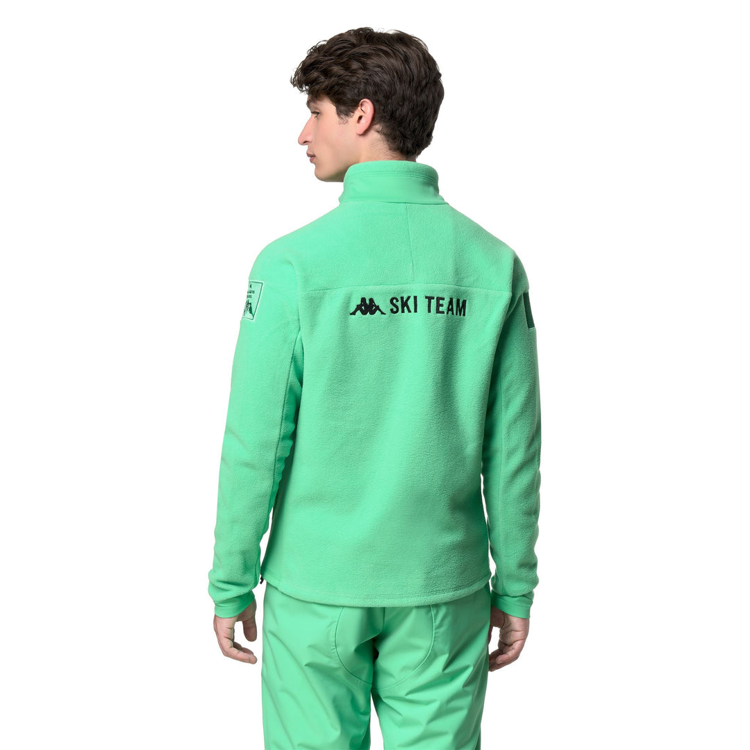 Pile unisex verde con inserti in tessuto elasticizzato main