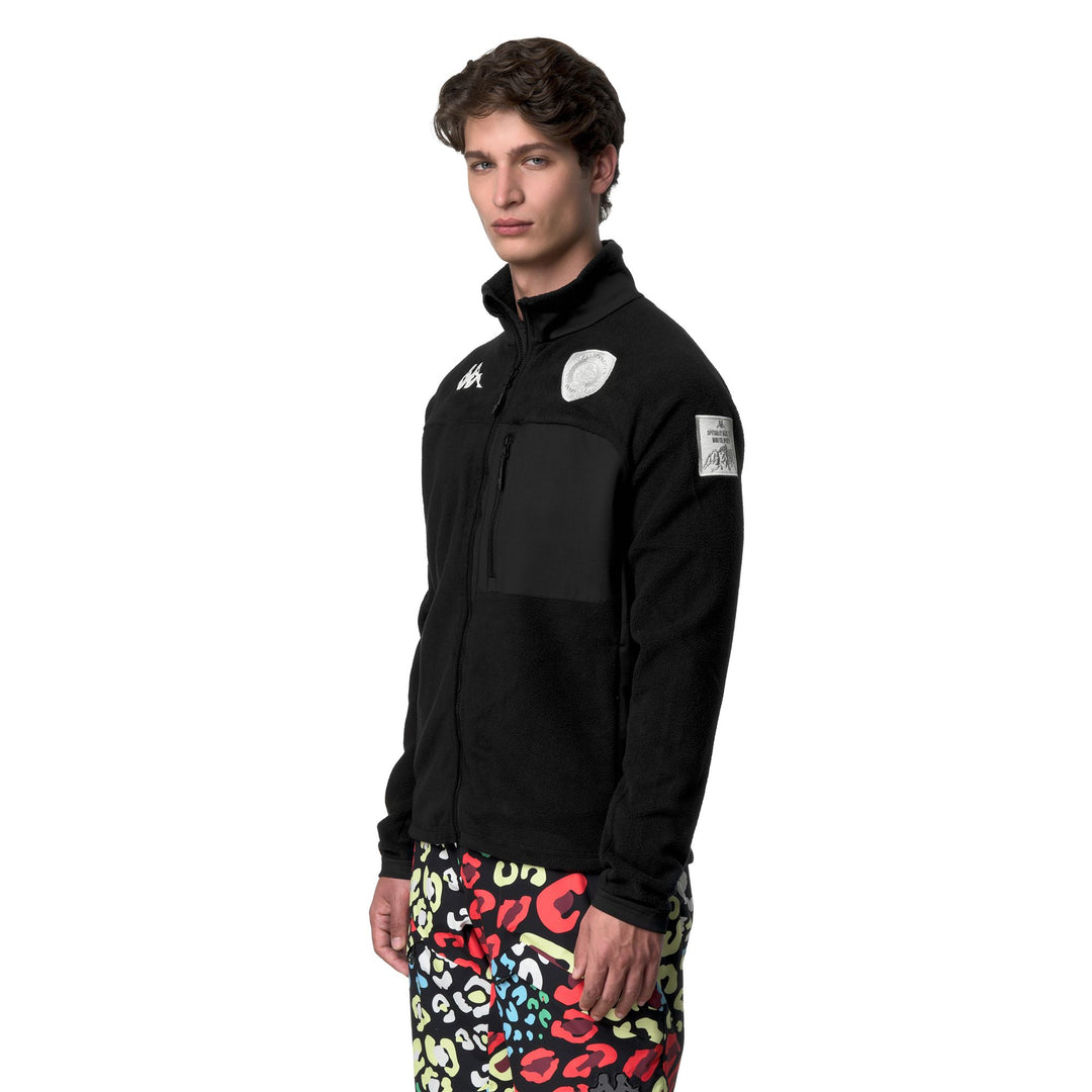 Black and White Unisex Fleece Jacket with Zip Pockets main