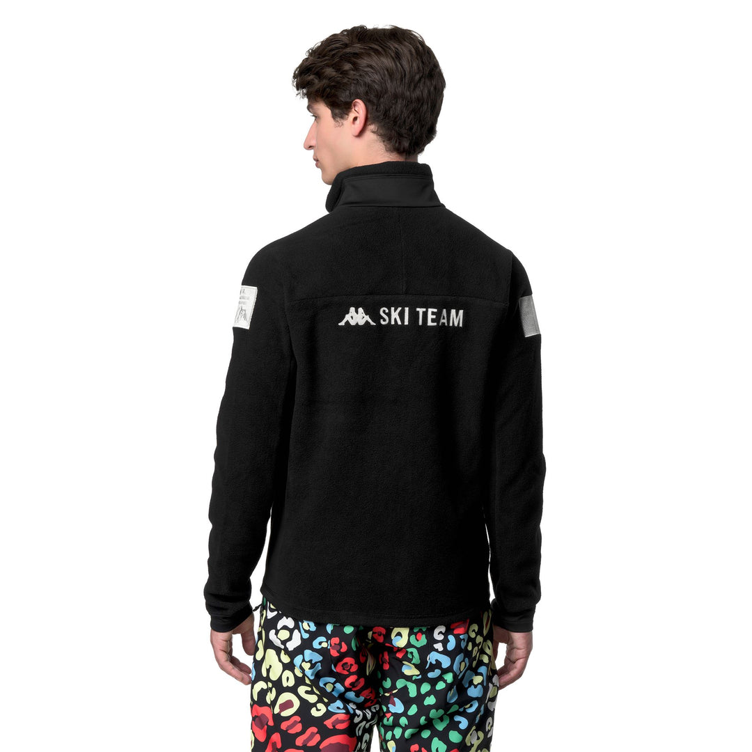 Veste polaire de ski unisexe noire avec empiècements en tissu extensible main