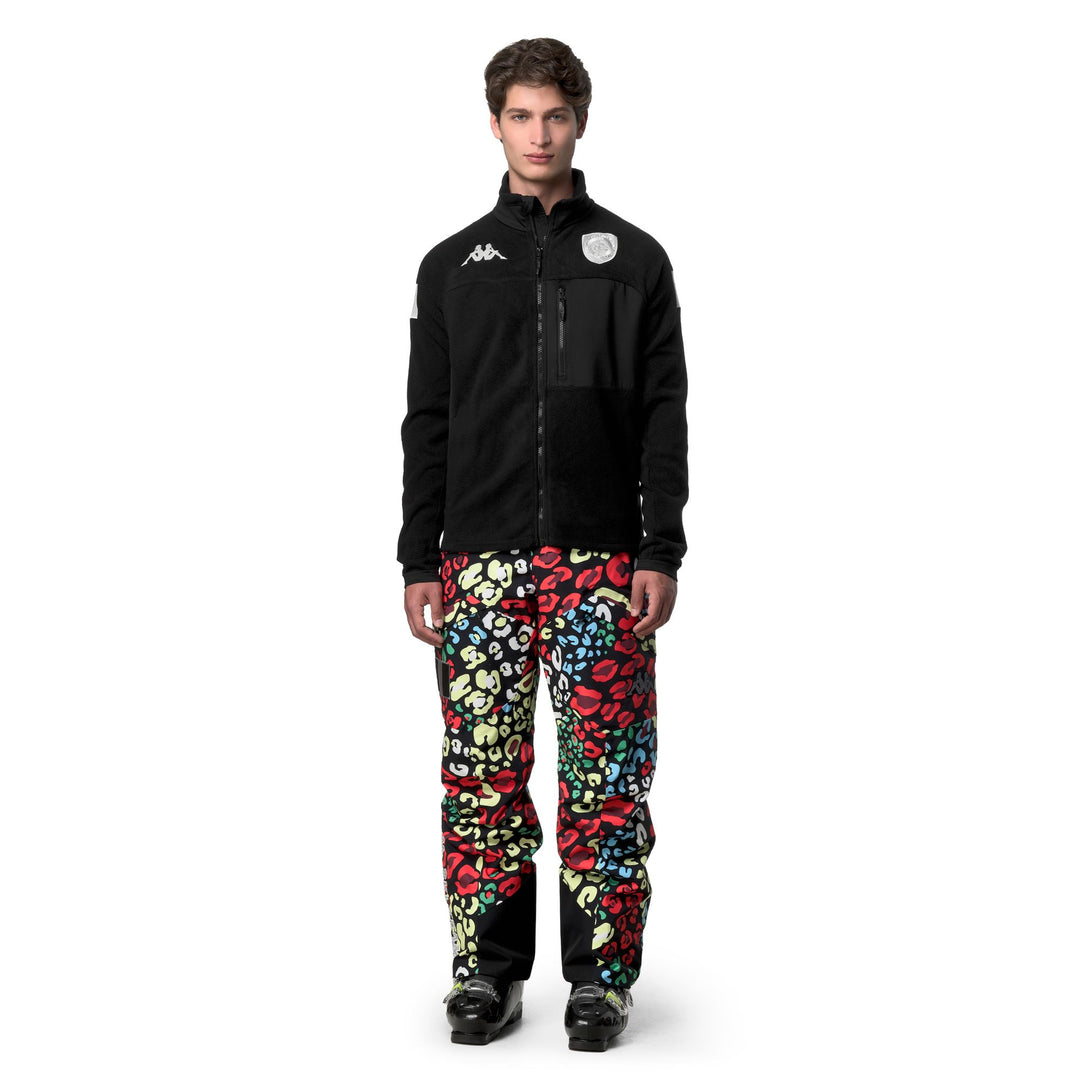 Black and White Unisex Fleece Jacket with Zip Pockets 01