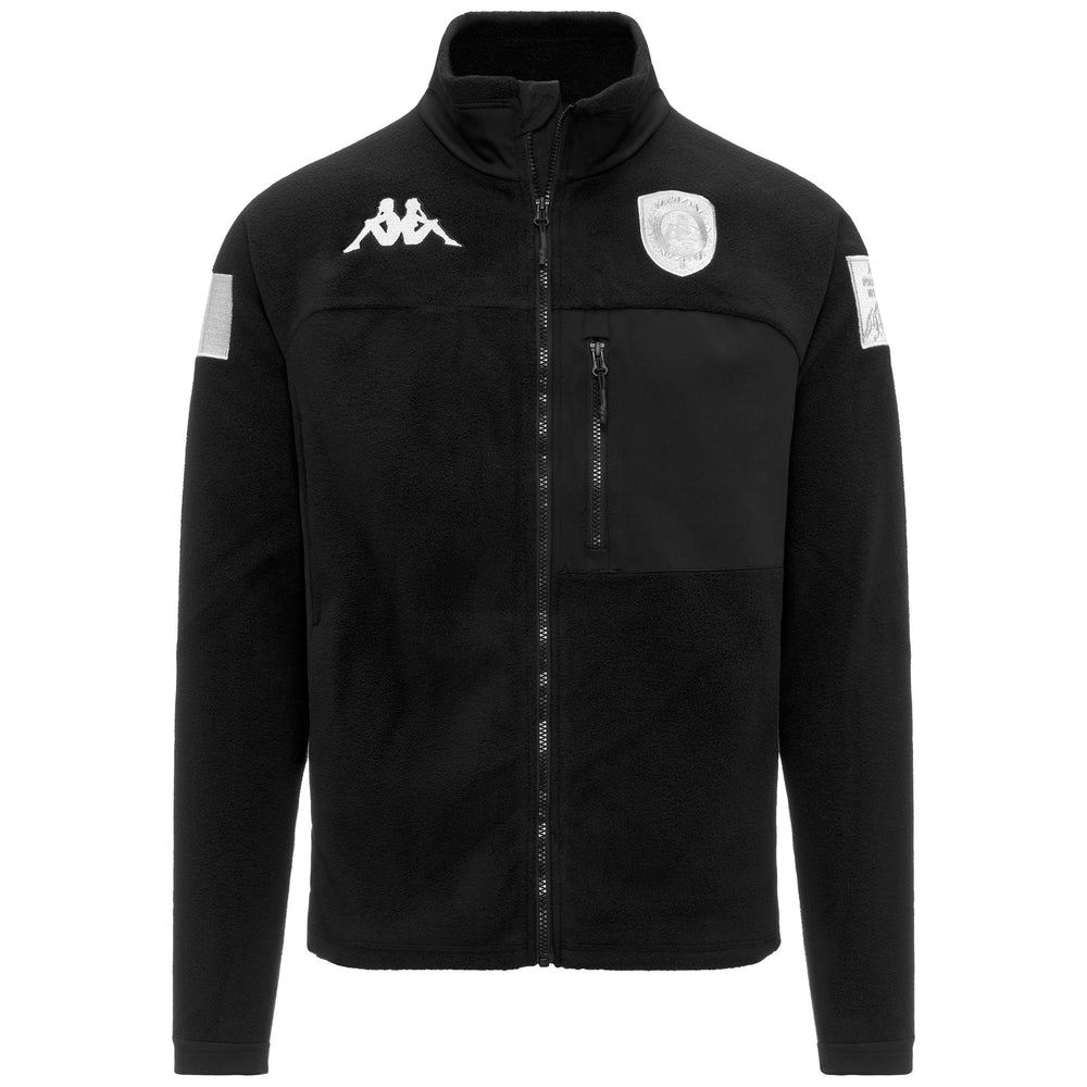 Black and White Unisex Fleece Jacket with Zip Pockets 02