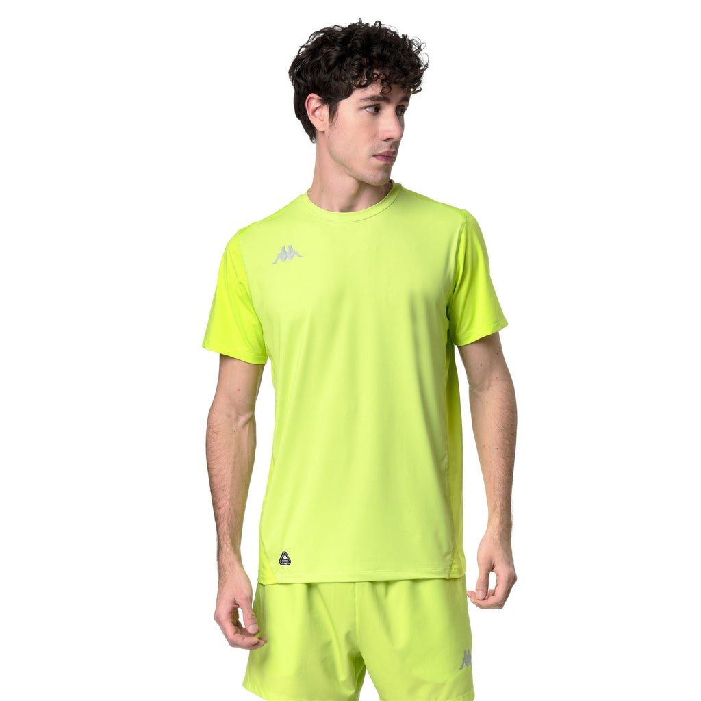 Green Men's Running Regular Fit T-Shirt with Mesh Fabric | Kappa