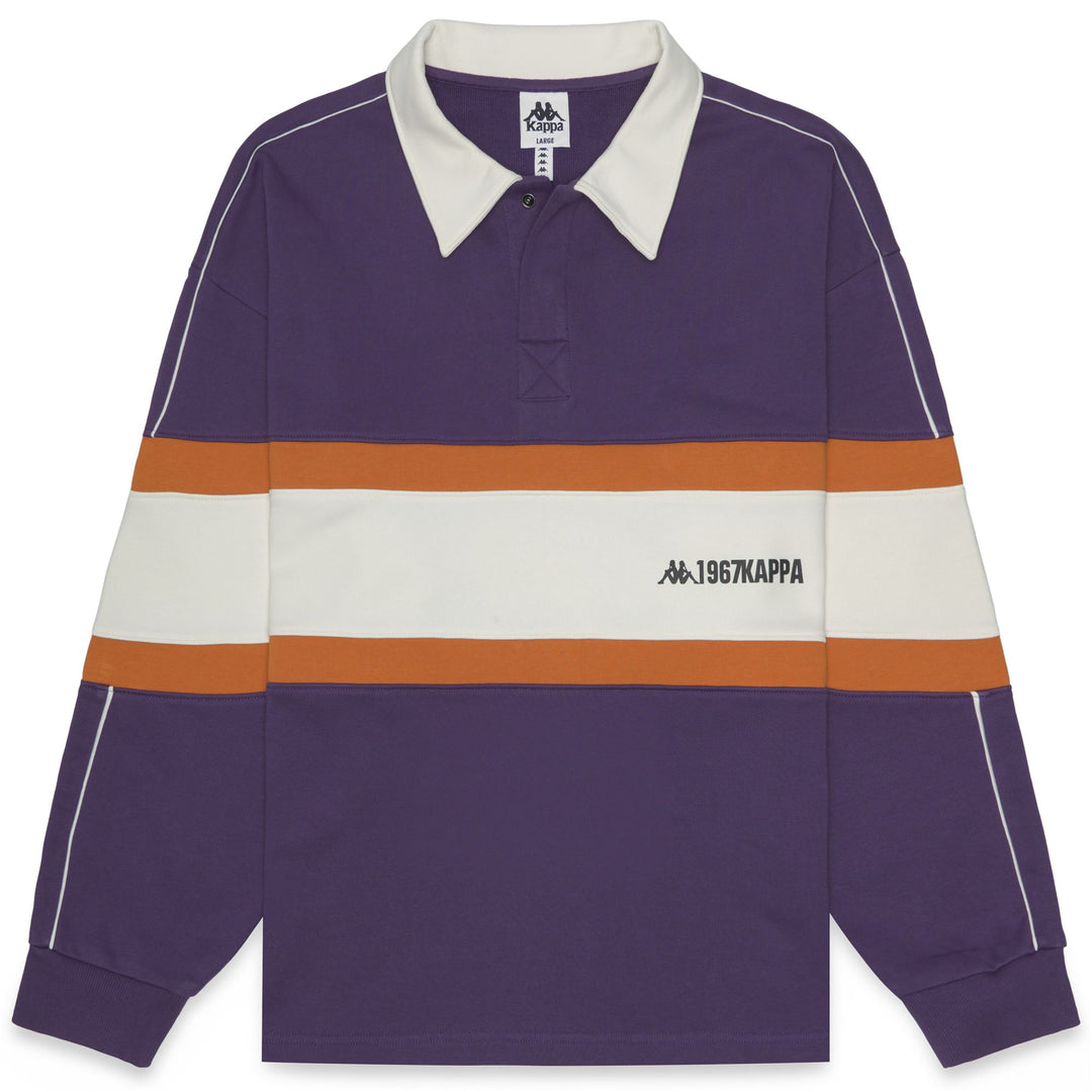 AUTHENTIC ORSEN - Fleece - Pull Over - Man - Violet Anil-White Natural-Orange Desert main