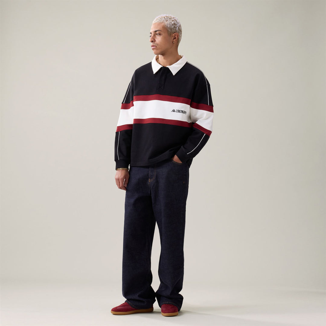 AUTHENTIC ORSEN - Polaire - Pull-over - Homme - Black-White Natural-Red Winery main