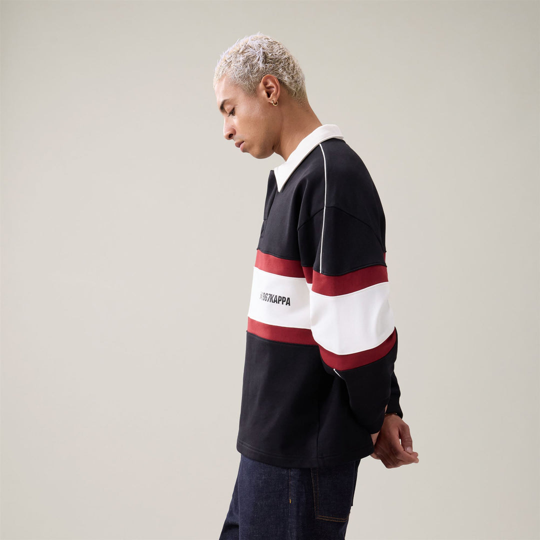 AUTHENTIC ORSEN - Polaire - Pull-over - Homme - Black-White Natural-Red Winery main