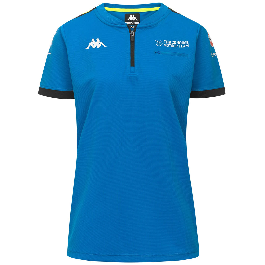 Blue Women's Regular Fit Polyester Polo Shirt for Motorcycling 01