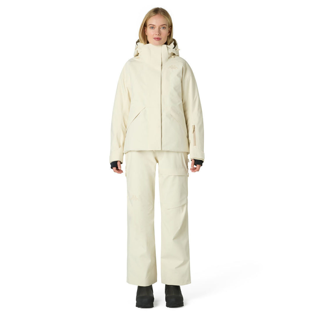 Beige Women's Slim Fit Insulated Ski Jacket with Advanced Features main