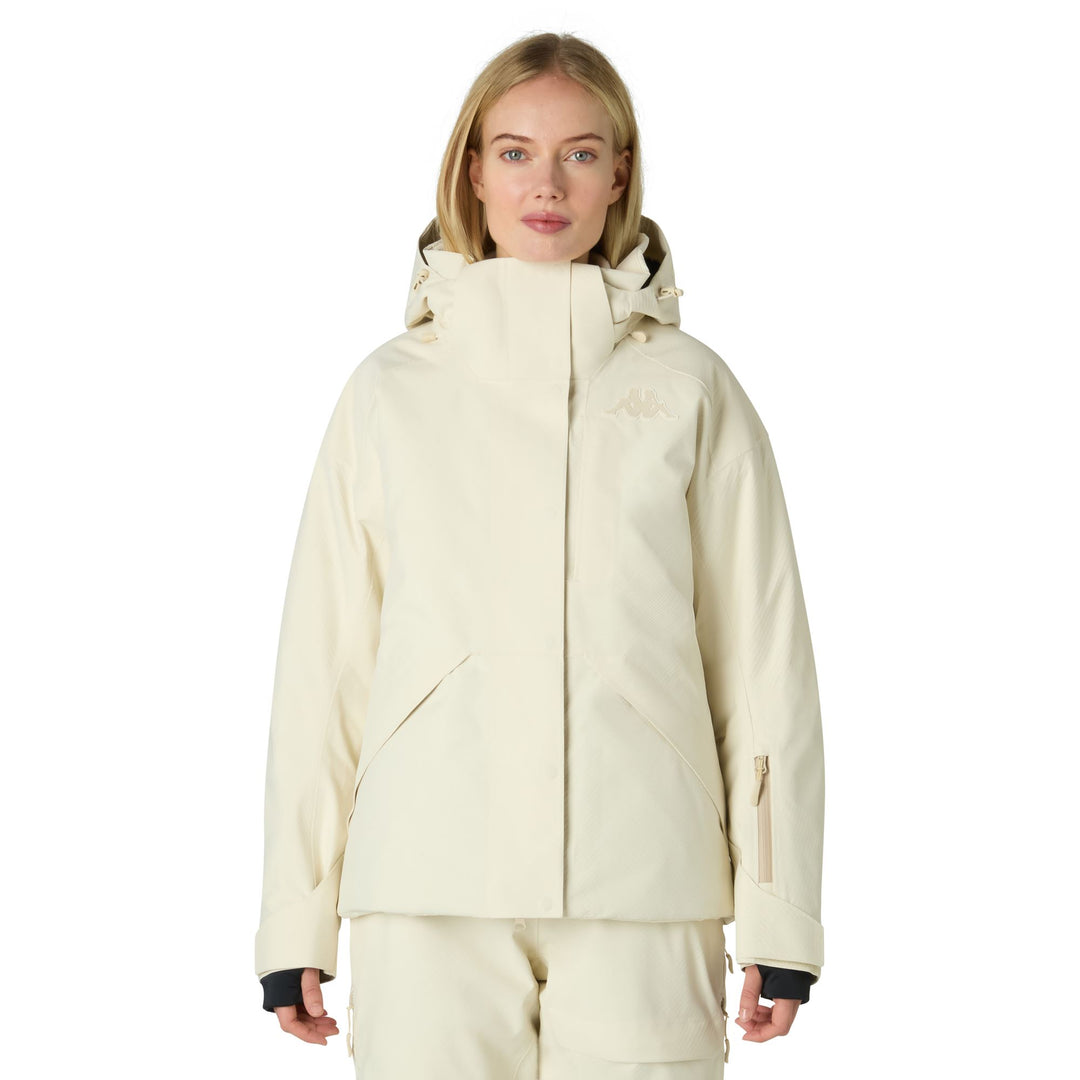 Beige Women's Slim Fit Insulated Ski Jacket with Advanced Features 01