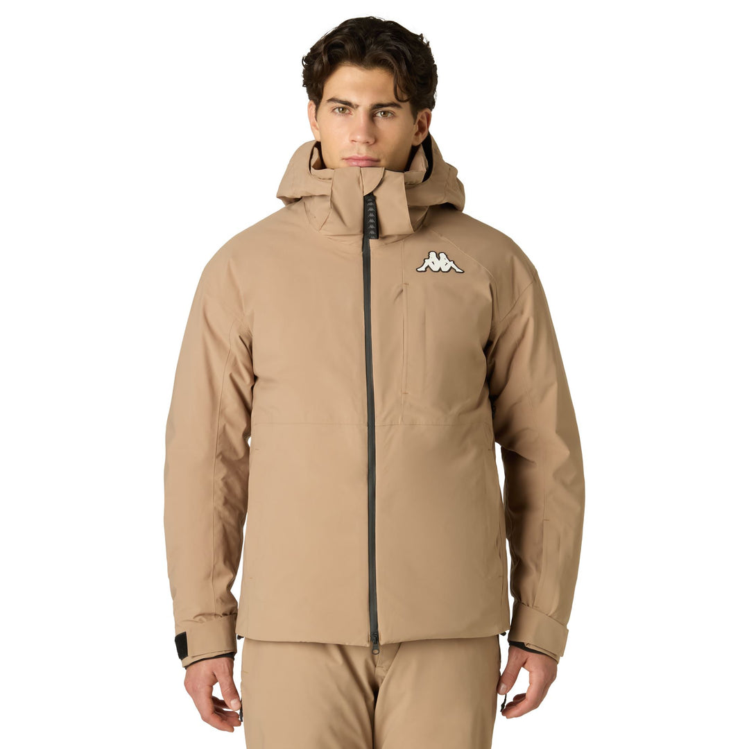 Beige Men's Slim Fit Insulated Ski Jacket with Waterproof Protection 01