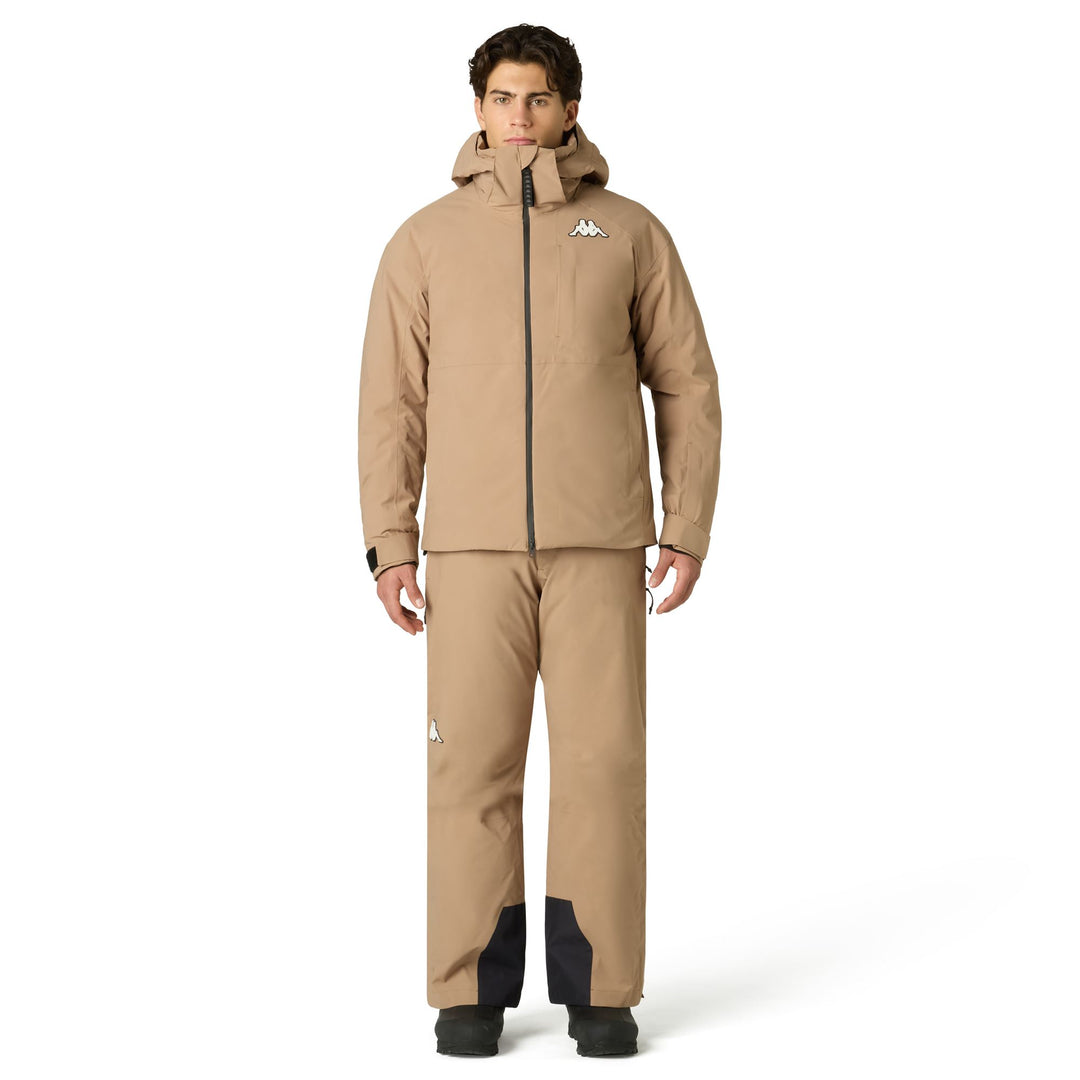 Beige Men's Slim Fit Insulated Ski Jacket with Waterproof Protection main