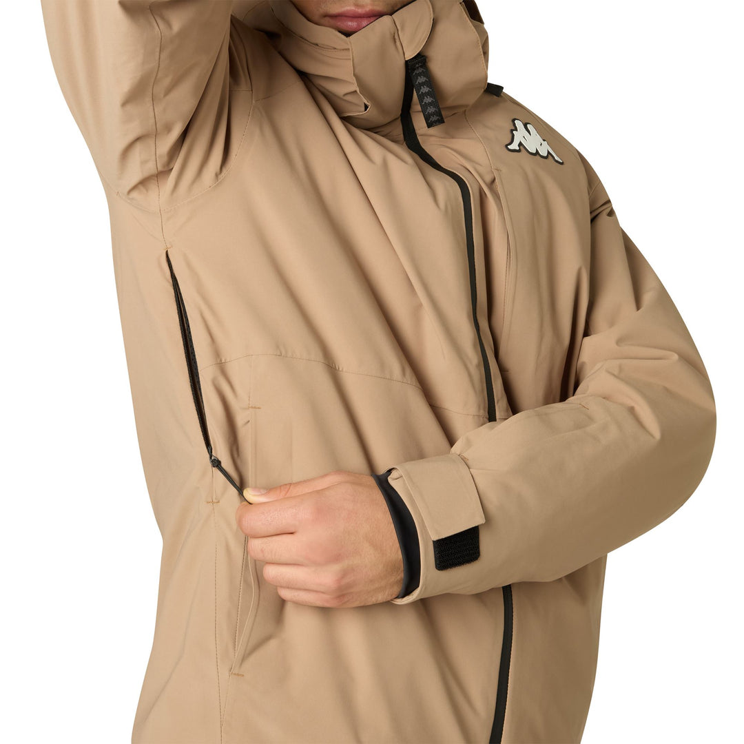 Beige Men's Slim Fit Insulated Ski Jacket with Waterproof Protection main