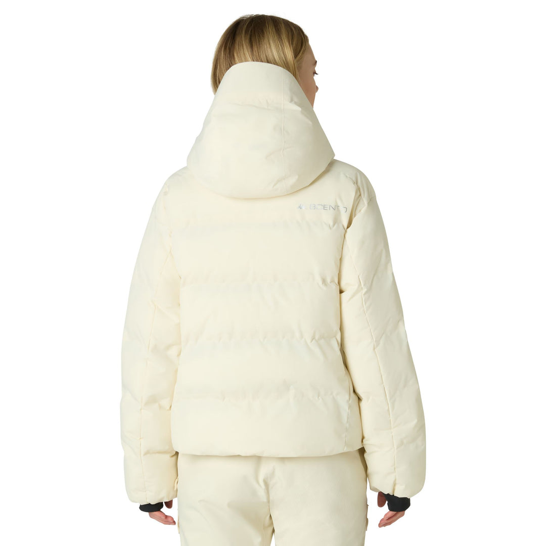 Chaqueta de esquí beige para mujer con aislamiento térmico y protección impermeable. main