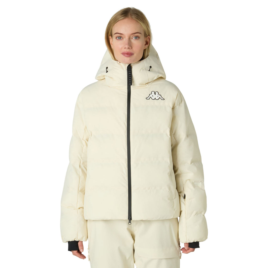 Beige Women's Insulated Ski Jacket with Waterproof Protection 01