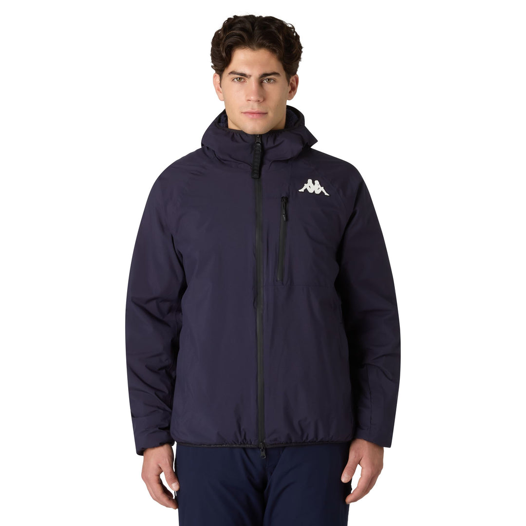 Blue Men's Functional Reversible Ski Jacket with Sherpa Fleece 01