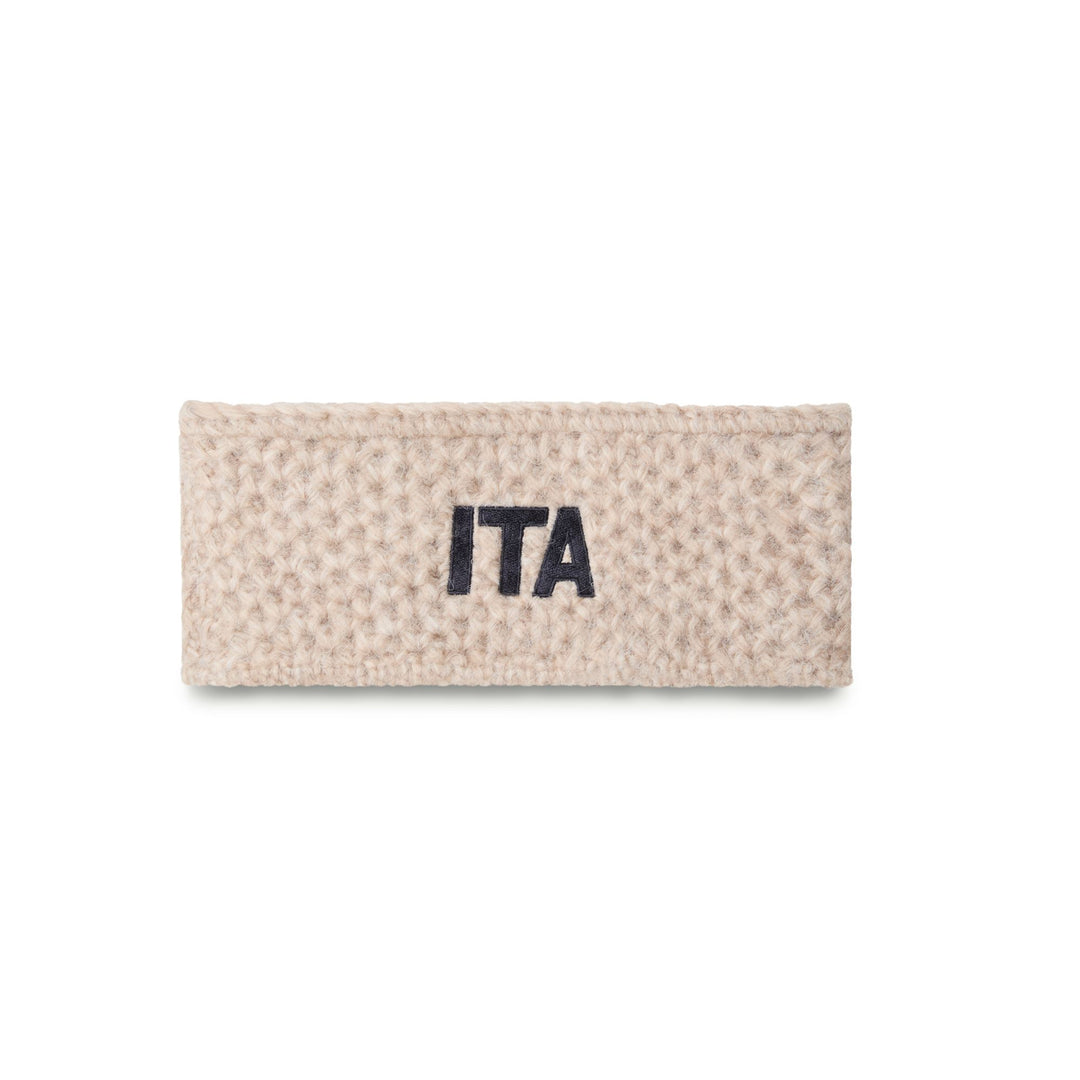 Beige Unisex Sportswear Acrylic Knit Headband with Polar Lining 01