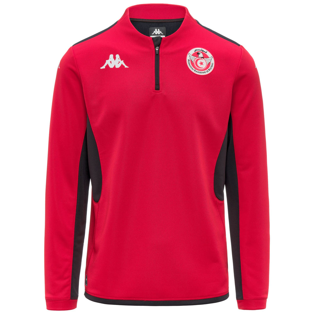 Red and Grey Men's Slim Fit Fleece Training Jumper 01