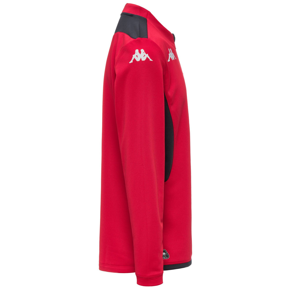 Red and Grey Men's Slim Fit Fleece Training Jumper 02
