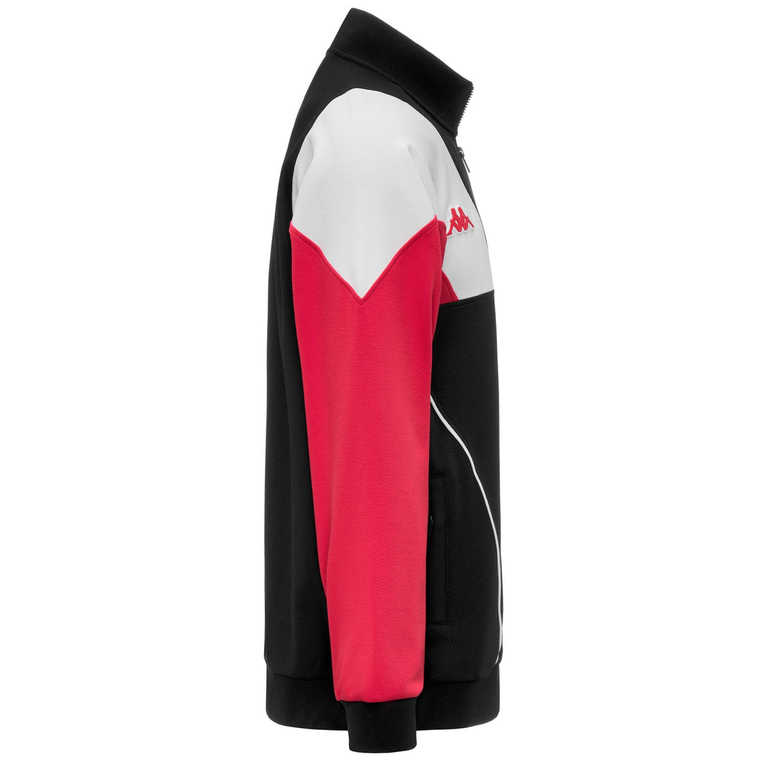 Veste polaire de football tunisienne noire pour homme avec poignets côtelés main