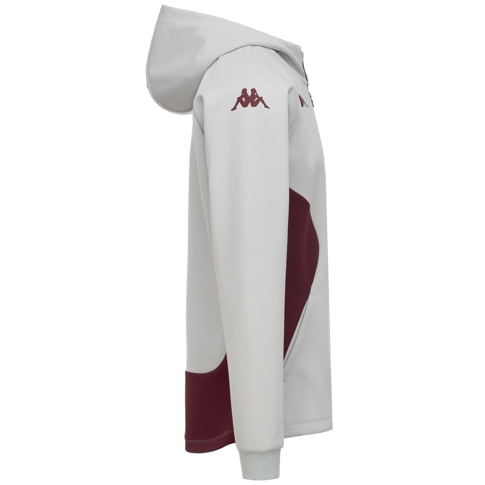 MEQUO 2 UBB - Fleece - Hoodie Full Zip - Man - Grey Dawn-Bordeaux 02