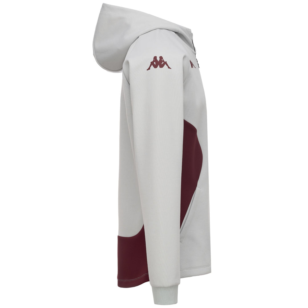 MEQUO 2 UBB - Fleece - Hoodie Full Zip - Man - Grey Dawn-Bordeaux main